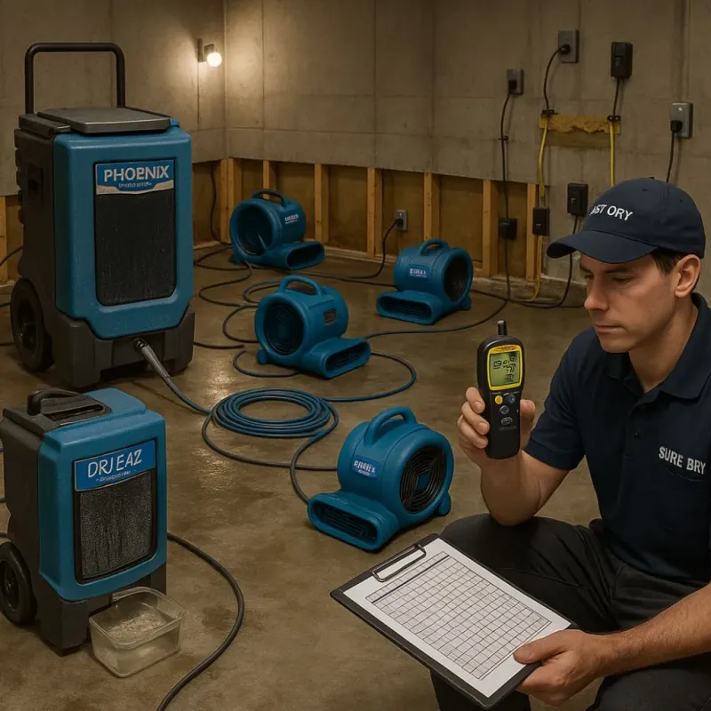 Structural Drying and Dehumidification process in Ligonier, PA